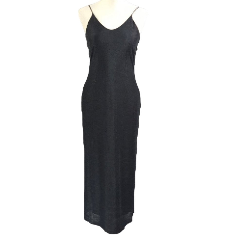 Le Chateau Women sz M Evening Cocktail Slip Dress Black Made in Canada